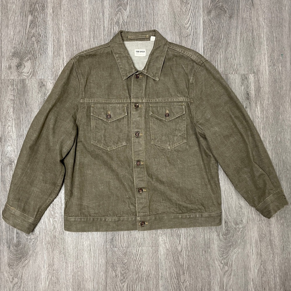 Todd Snyder Denim Jacket Mens Large Brown Legent Bourbon Selvedge Work Japan